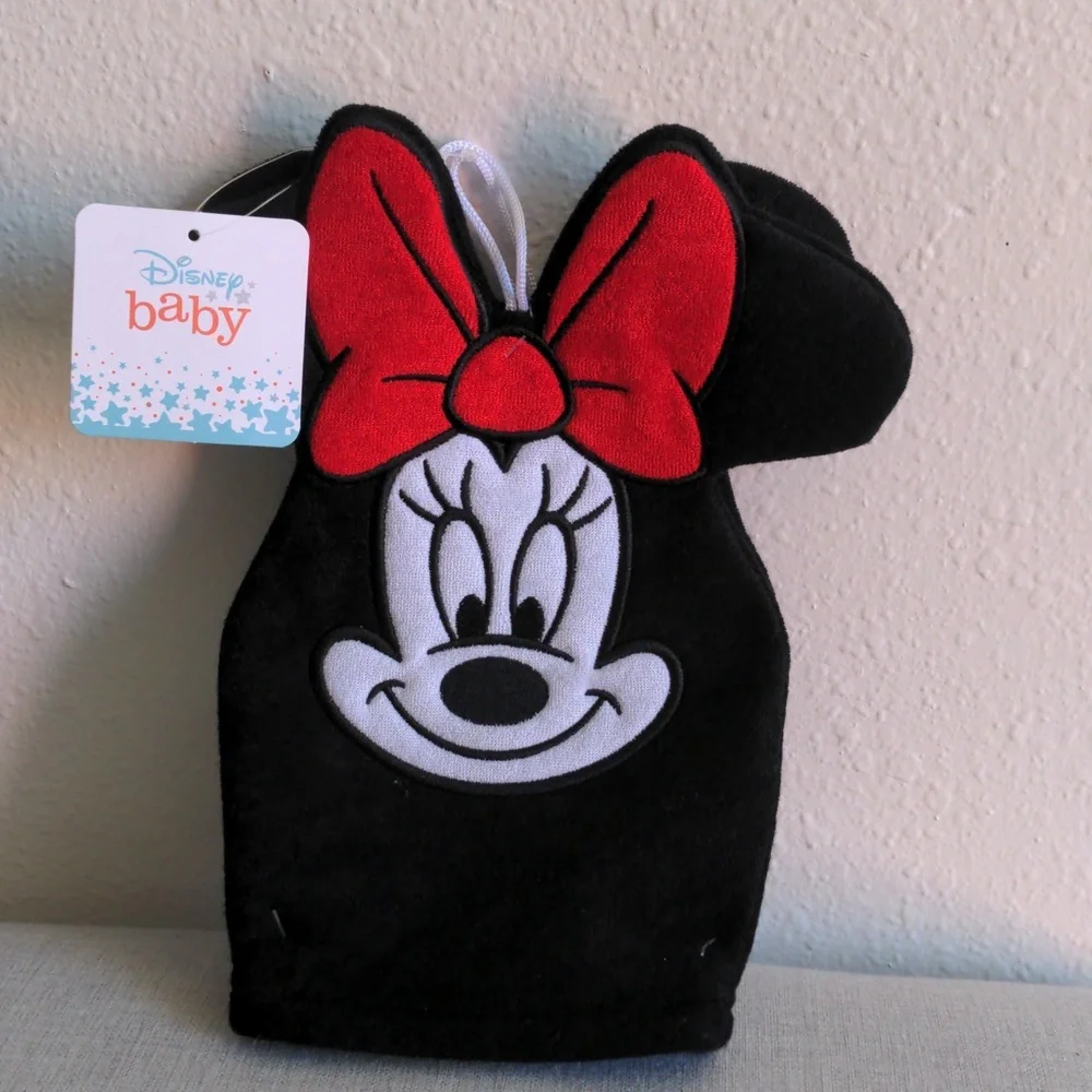 Disney Baby Micky And Minnie Mouse Baby Wash Mits Pack Of 2 Black, White, Red
